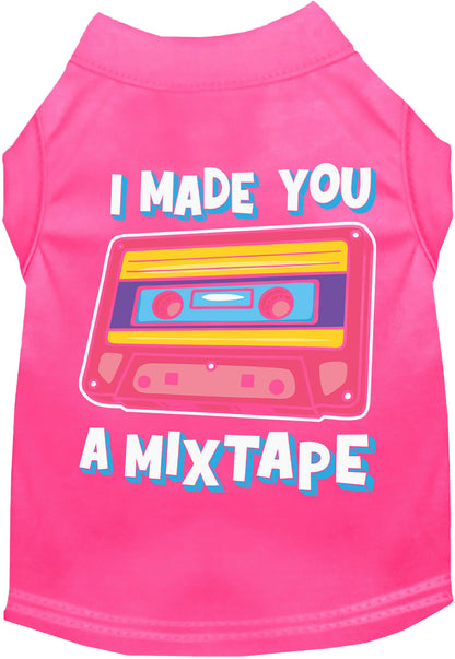 Fun Retro Cat or Dog Shirt for Pets "Made You a Mixtape"