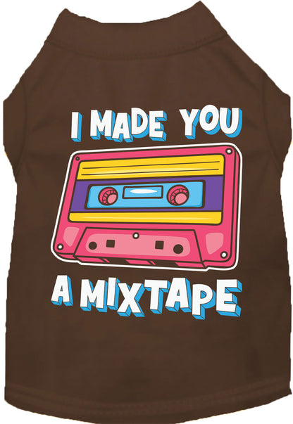 Fun Retro Cat or Dog Shirt for Pets "Made You a Mixtape"