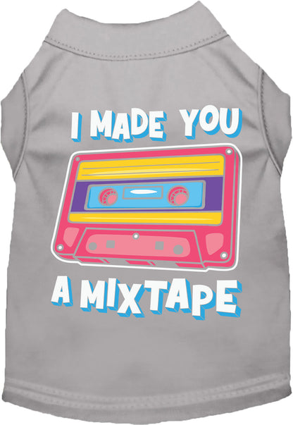 Fun Retro Cat or Dog Shirt for Pets "Made You a Mixtape"