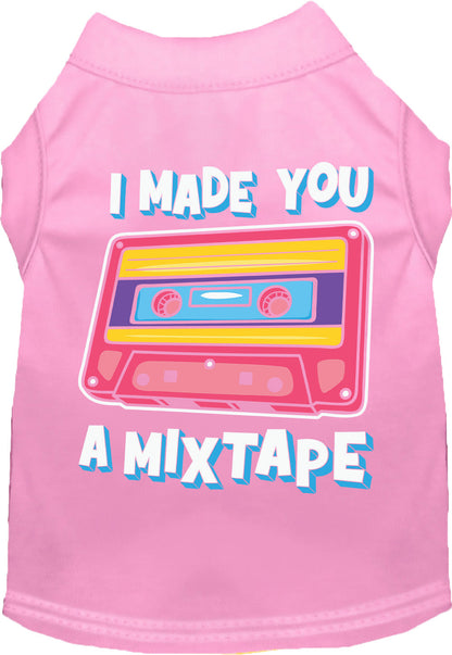 Fun Retro Cat or Dog Shirt for Pets "Made You a Mixtape"