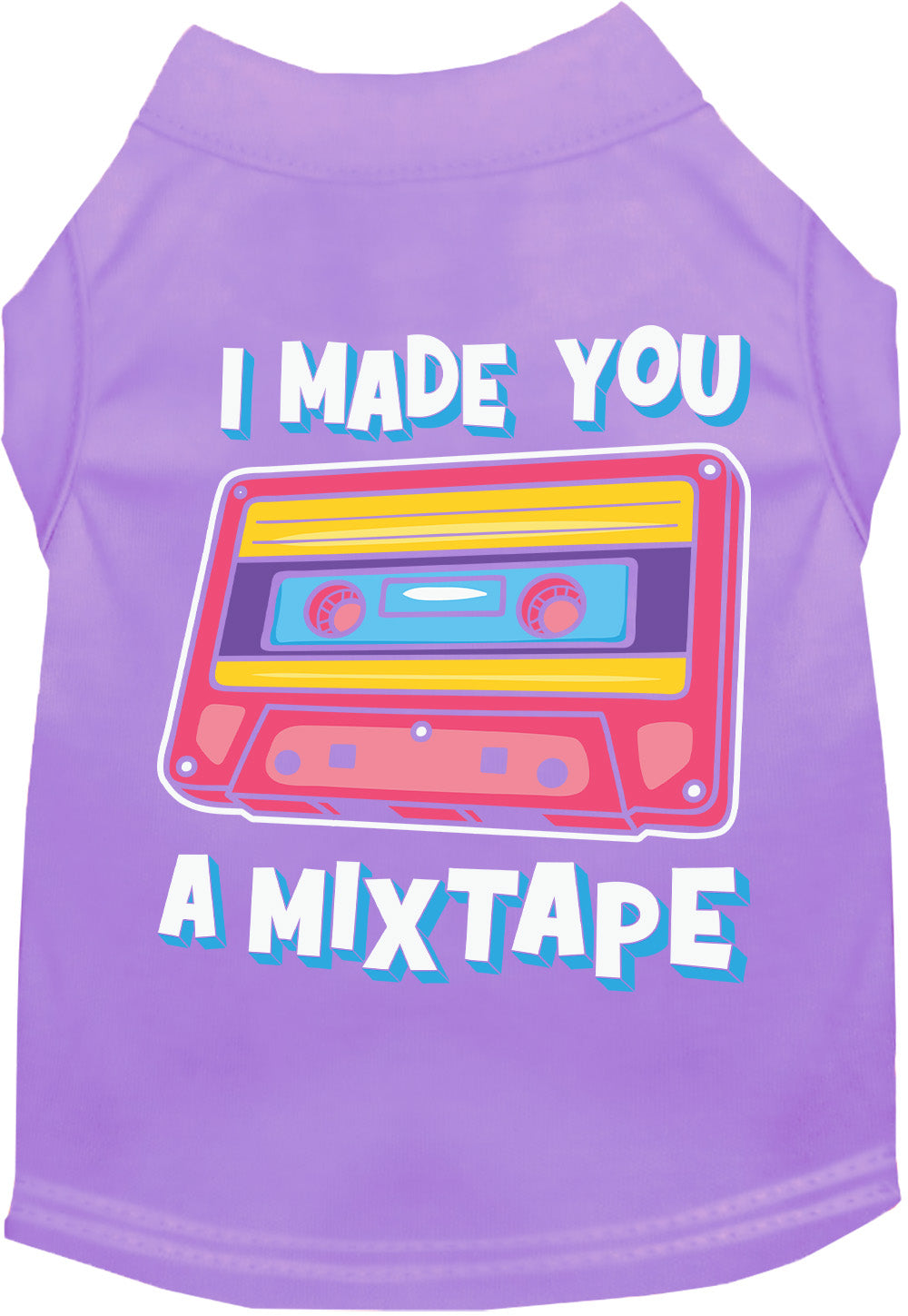 Fun Retro Cat or Dog Shirt for Pets "Made You a Mixtape"