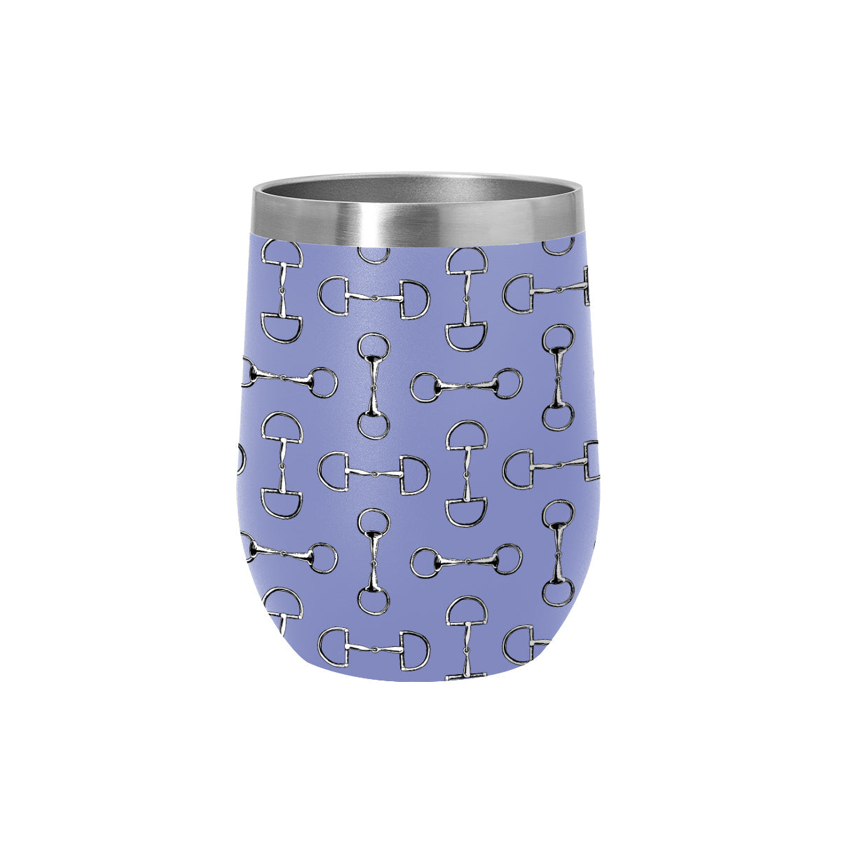 AWST Int'l 12 oz Stainless Steel Wine Tumbler-Lila Vintage Snaffle Bit