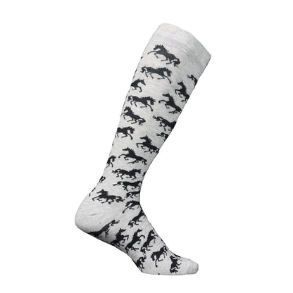 AWST Int'l Ladies "Lila" Galloping Horses Knee Socks - 6 Pack