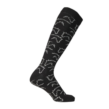 AWST Int'l Ladies Horse Heads Knee Socks - 6 pack