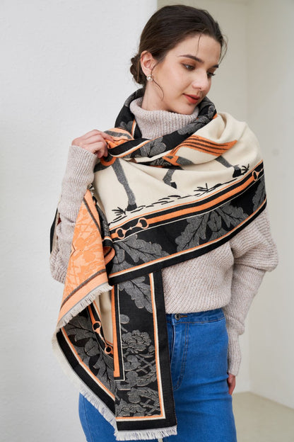 AWST Int'l Baroque Horses Acrylic Cashmere Scarf