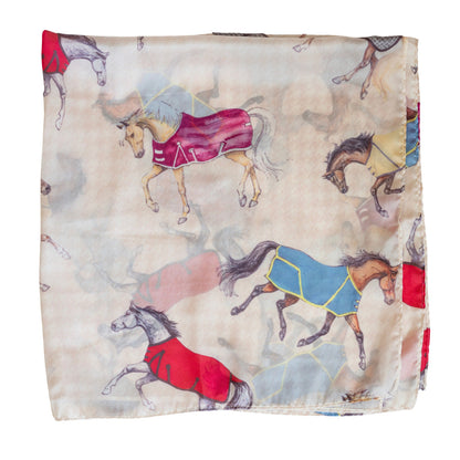 AWST Int'l Lila Horses in Blankets Scarf