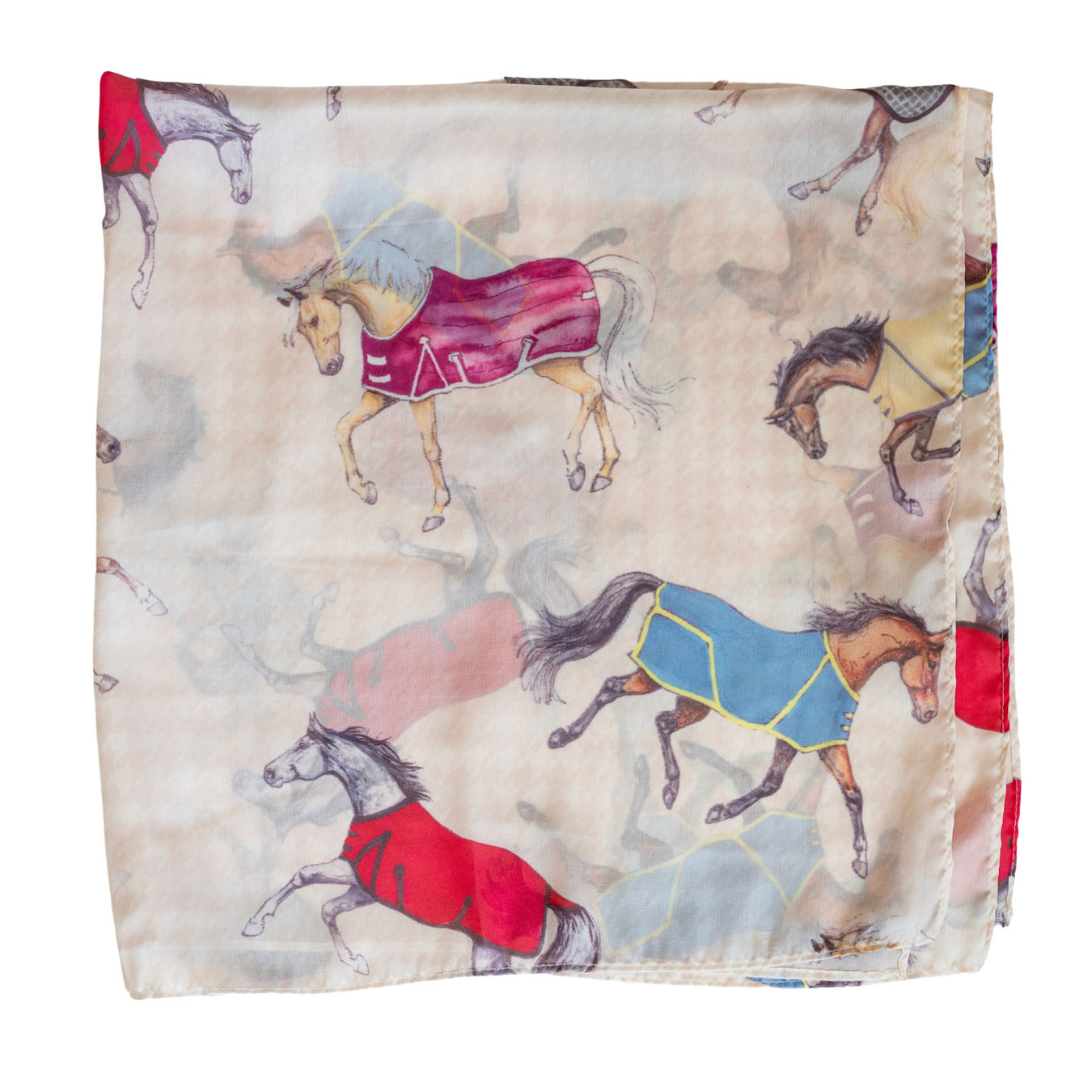 AWST Int'l Lila Horses in Blankets Scarf -36"