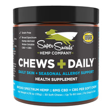 Super Snouts Dog & Cat Grain Free Chews + Daily Skin + Seasonal Allergy Support Hemp Chew - 30 Count