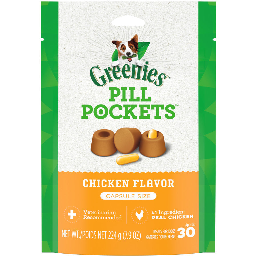 GREENIES PILL POCKETS Treats Chicken Flavor Capsule Size 7.9oz