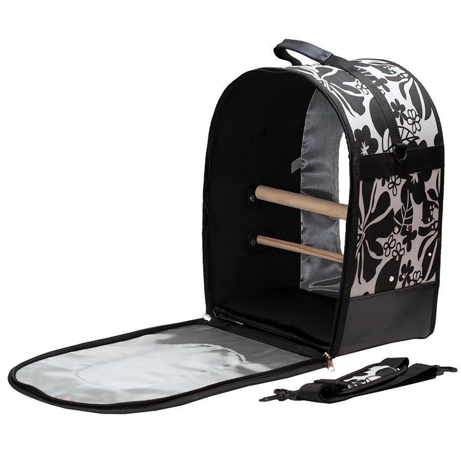 A&E Happy Beaks Soft Sided Bird Carrier Black Large