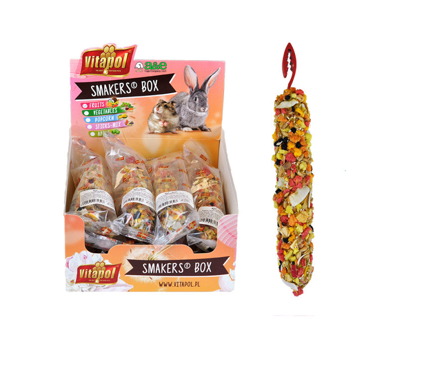 A&E Vitapol Smakers Small Animal Treat Stick Display Box Fruit 12ct