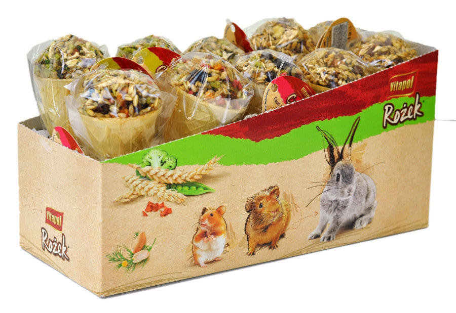 A&E Vitapol Small Animal Ice Cream Cone Treat Display (Veg, Nut, Fruit) 12ct
