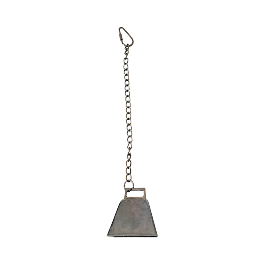 A&E Happy Beaks Silver Bird Bell on Chain Bird Toy Large