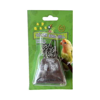 A&E Happy Beaks Silver Bird Bell on Chain Bird Toy Large