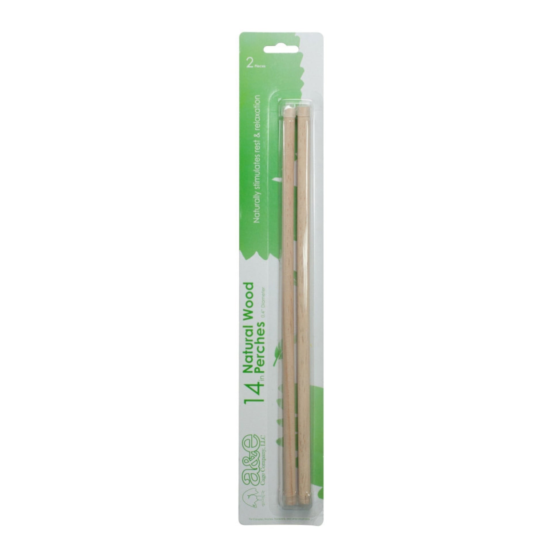 A & E Cages Wooden Replacement Bird Perch 1ea/2 pk, 12 in.