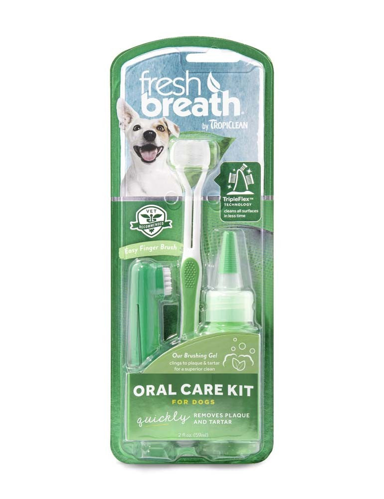 Fresh Breath by TropiClean Oral Care Kit for Pets, Large
