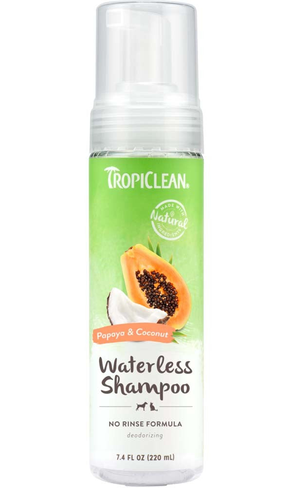 TropiClean No Rinse 2in1 Luxury Pet Shampoo Papaya and Coconut 7.4oz
