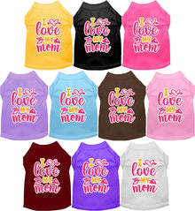 Adorable Cat or Dog Shirt for Pets "Pink I Love My Mom"