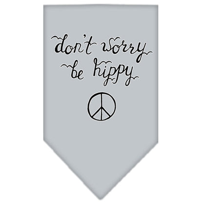 Pet and Dog Bandana Screen Printed, "Don't Worry, Be Hippy"