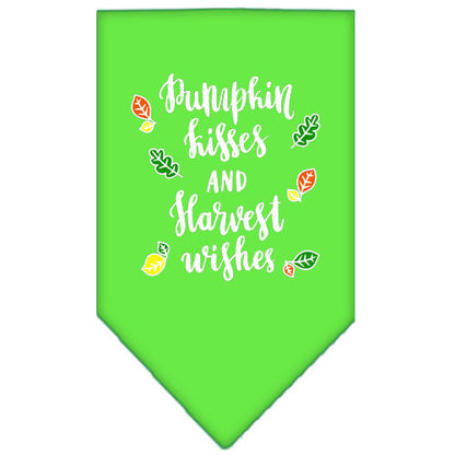 Dog Bandana Screen Printed,  "Pumpkin Kisses & Harvest Wishes"