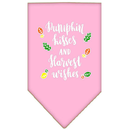 Dog Bandana Screen Printed,  "Pumpkin Kisses & Harvest Wishes"