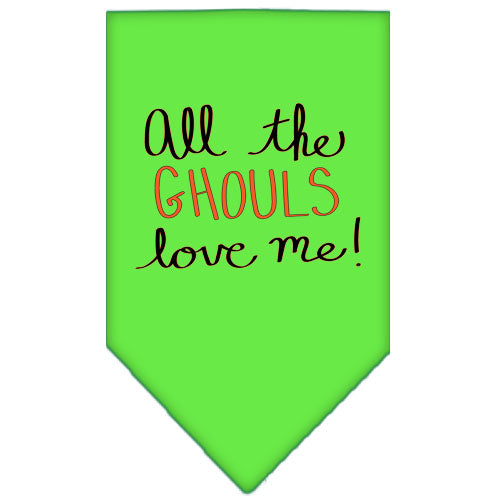 Halloween Pet and Dog Bandana Screen Printed, "All The Ghouls Love Me"