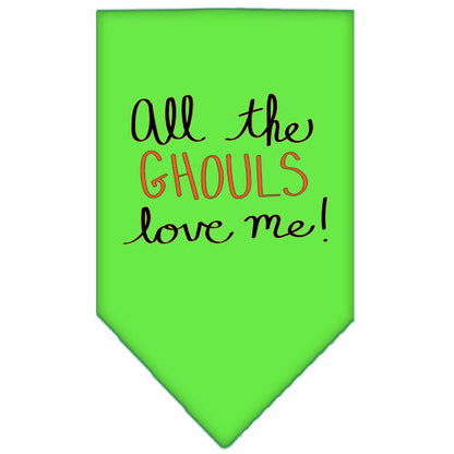 Halloween Pet and Dog Bandana Screen Printed, "All The Ghouls Love Me"
