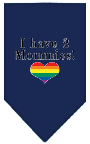 Pet and Dog Bandana Screen Printed, "I Have 2 Mommies"