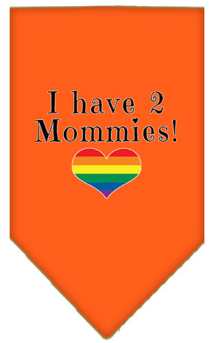 Pet and Dog Bandana Screen Printed, "I Have 2 Mommies"