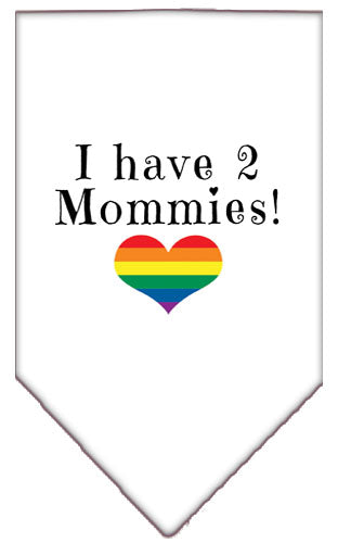 Pet and Dog Bandana Screen Printed, "I Have 2 Mommies"