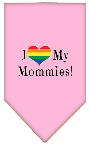 Pet and Dog Bandana Screen Printed, "I Heart My Mommies"