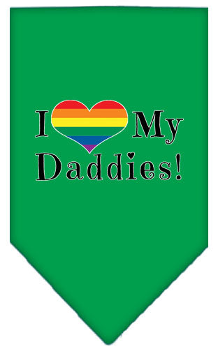 Pet and Dog Bandana Screen Printed, "I Heart My Daddies"