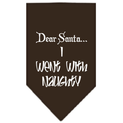 Christmas Pet and Dog Bandana, "Dear Santa... I Went With Naughty"