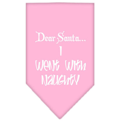 Christmas Pet and Dog Bandana, "Dear Santa... I Went With Naughty"