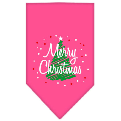 Christmas Dog Bandana, "Scribble Merry Christmas"