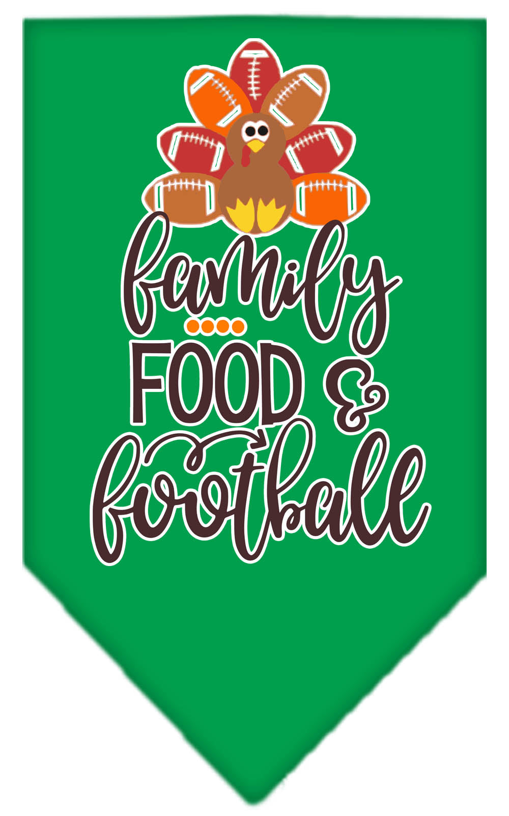 Pet and Dog Bandana Screen Printed, "Family, Food, & Football"