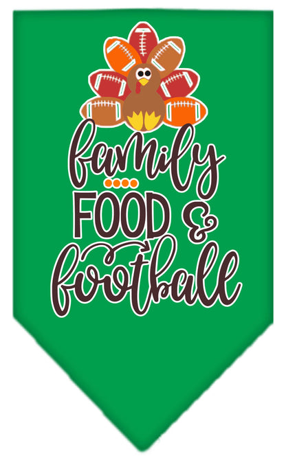Pet and Dog Bandana Screen Printed, "Family, Food, & Football"