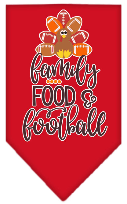 Pet and Dog Bandana Screen Printed, "Family, Food, & Football"