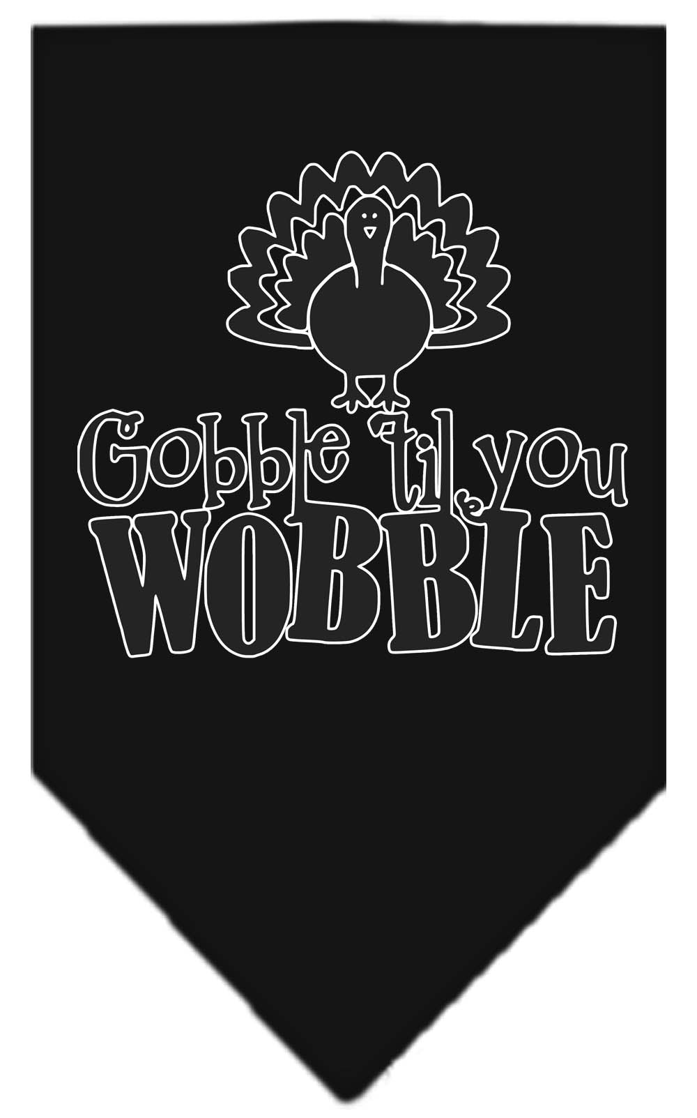Pet and Dog Bandana Screen Printed, "Gobble Til You Wobble"
