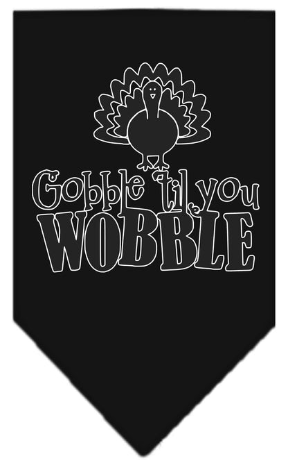 Pet and Dog Bandana Screen Printed, "Gobble Til You Wobble"