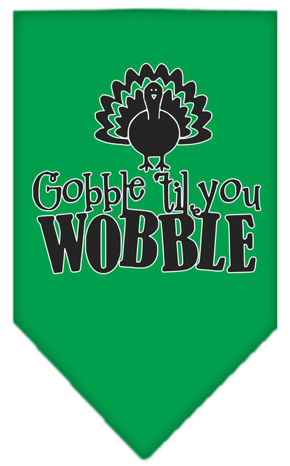 Pet and Dog Bandana Screen Printed, "Gobble Til You Wobble"