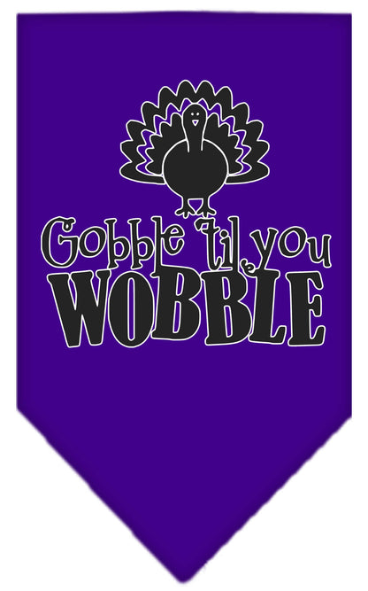 Pet and Dog Bandana Screen Printed, "Gobble Til You Wobble"
