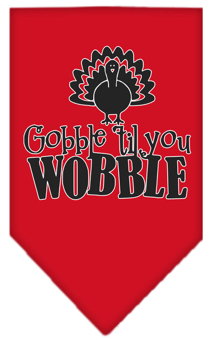 Pet and Dog Bandana Screen Printed, "Gobble Til You Wobble"