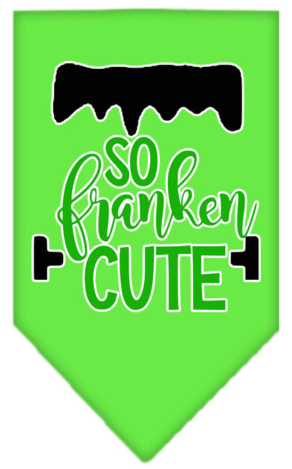 Halloween Pet and Dog Bandana Screen Printed, "So Franken Cute"