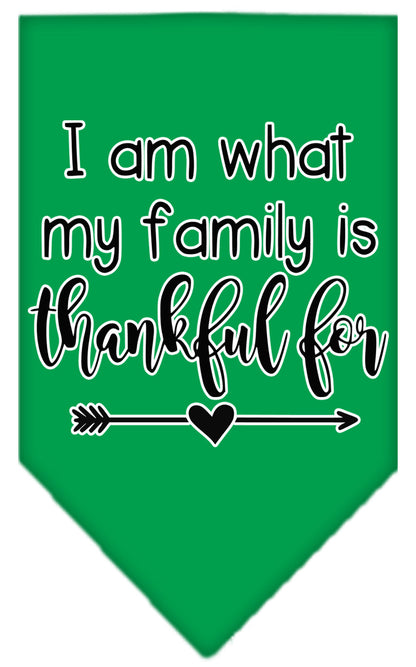 Pet and Dog Bandana Screen Printed, "I Am What My Family Is Thankful For"