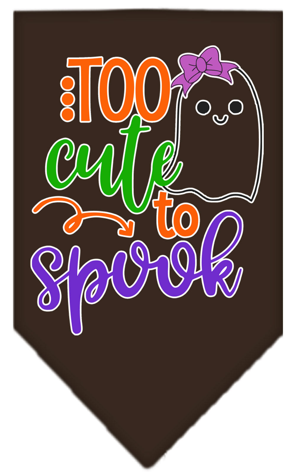 Halloween Pet and Dog Bandana, "Too Cute To Spook - Girly Ghost"