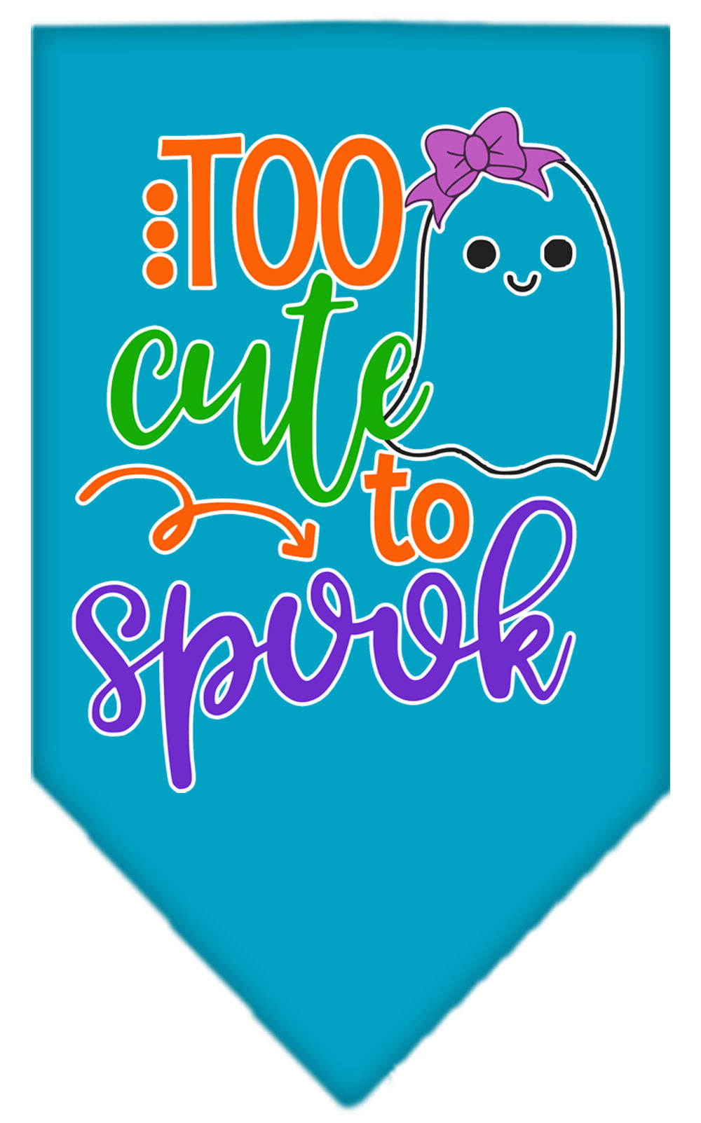 Halloween Pet and Dog Bandana, "Too Cute To Spook - Girly Ghost"