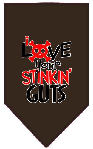 Pet and Dog Bandana Screen Printed, "Love Your Stinkin Guts"