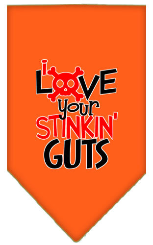Pet and Dog Bandana Screen Printed, "Love Your Stinkin Guts"