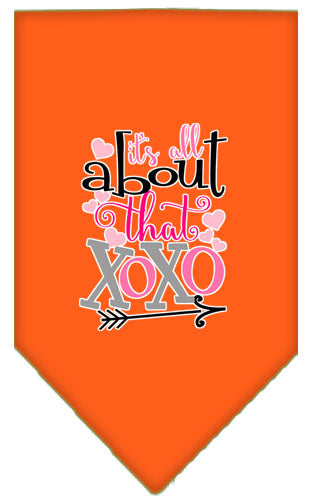 Pet and Dog Bandana Screen Printed, "It's All About That XOXO"